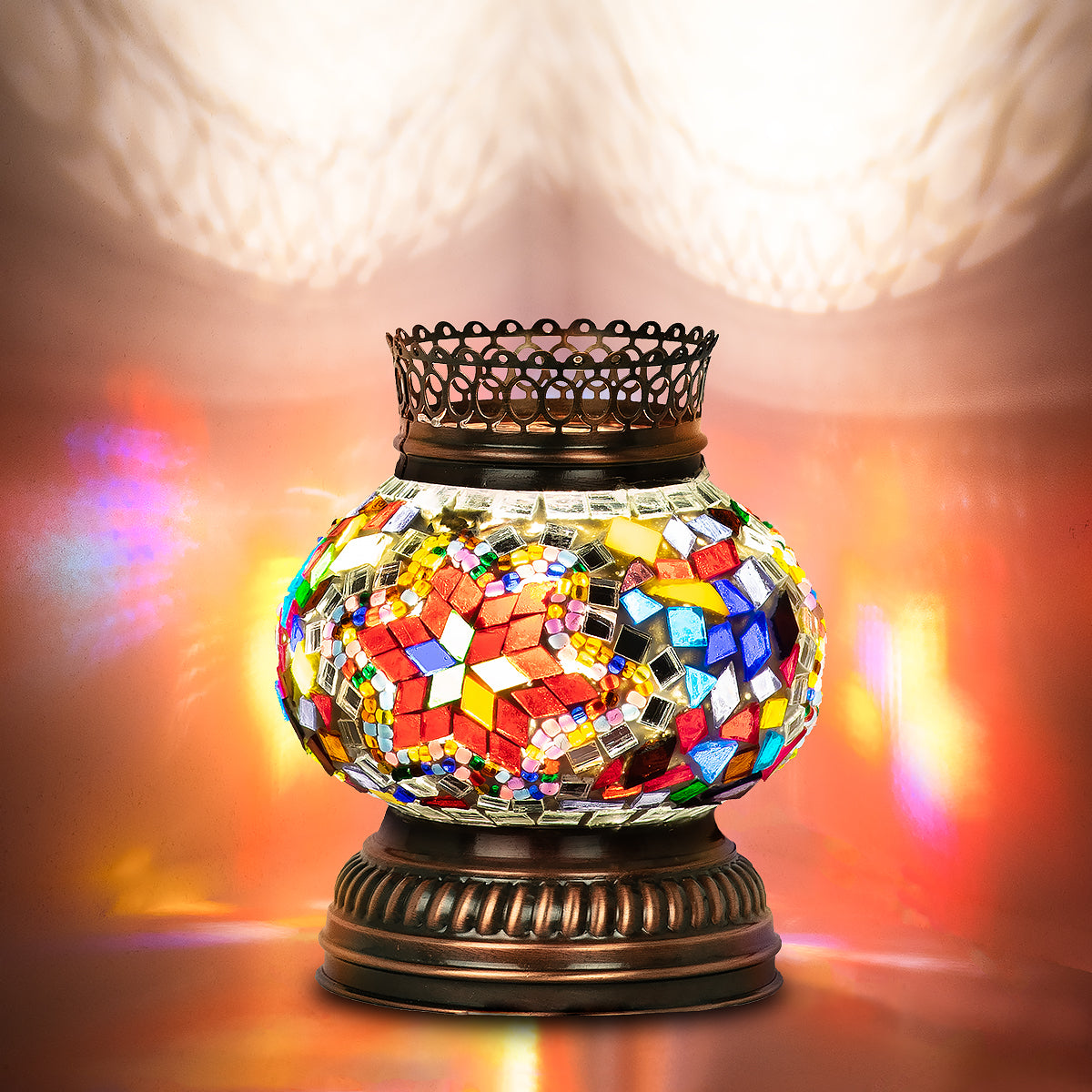 Orientalische  Mosaik Glas Handgefertigte Vintage Tischlampe L13