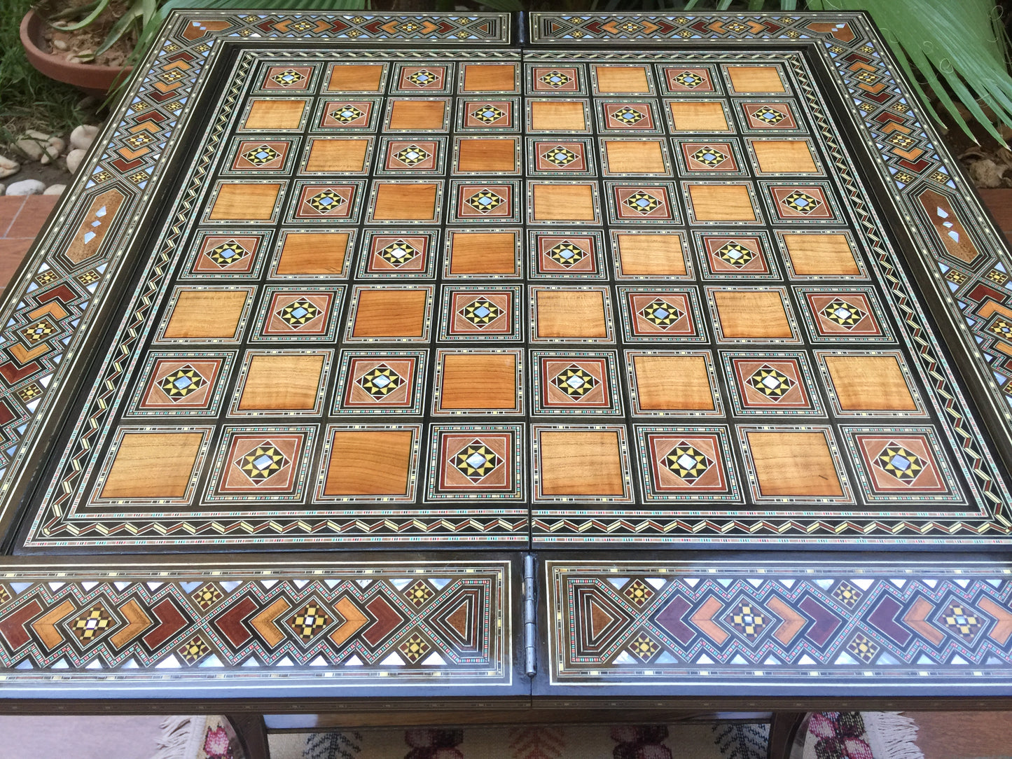 Holz Backgammon/Schach Spieltisch  BM70