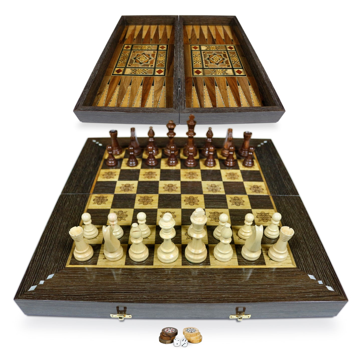 Holz Backgammon/Schach Brett  BT506