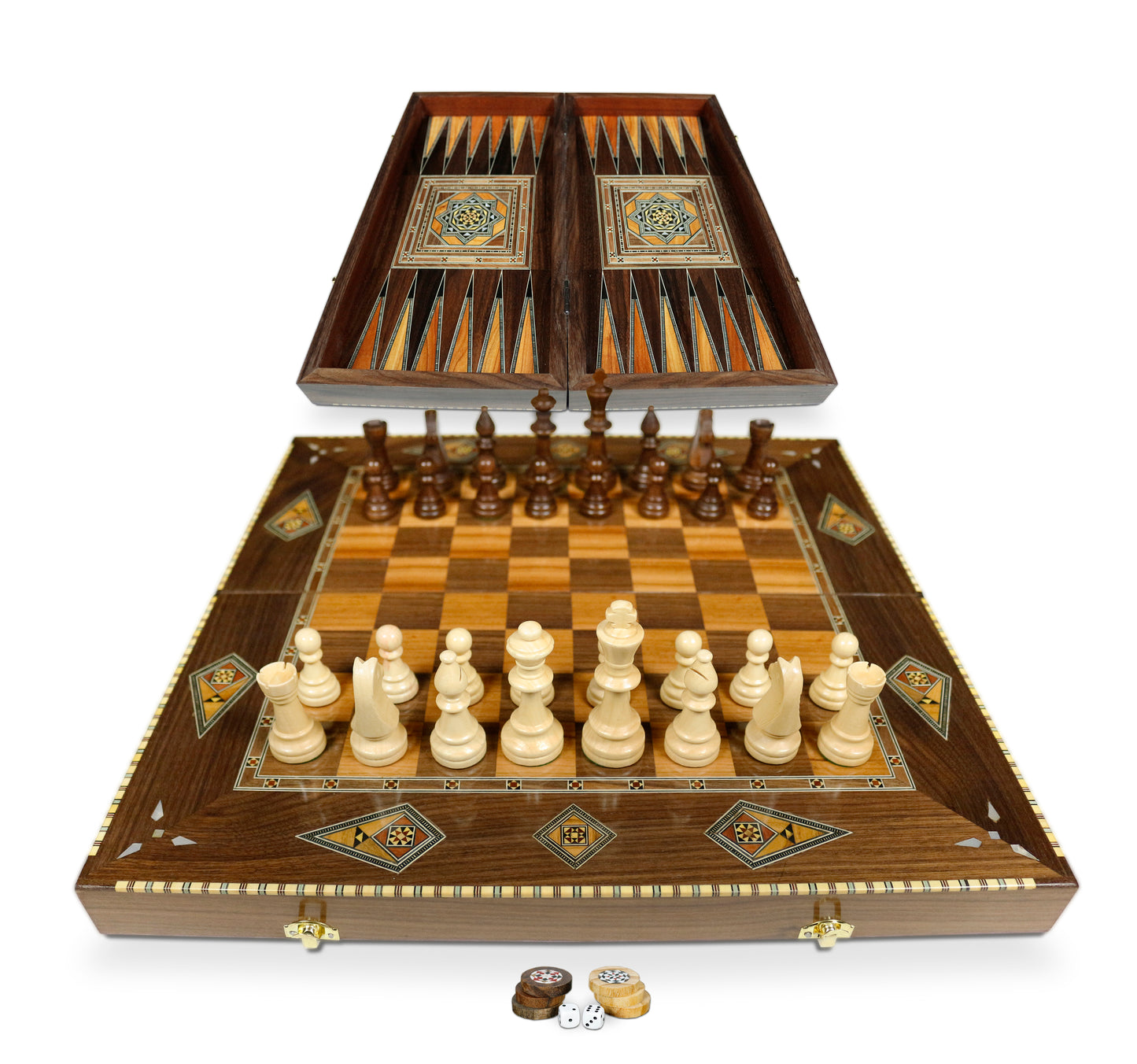 Holz Backgammon/Schach Brett BT507