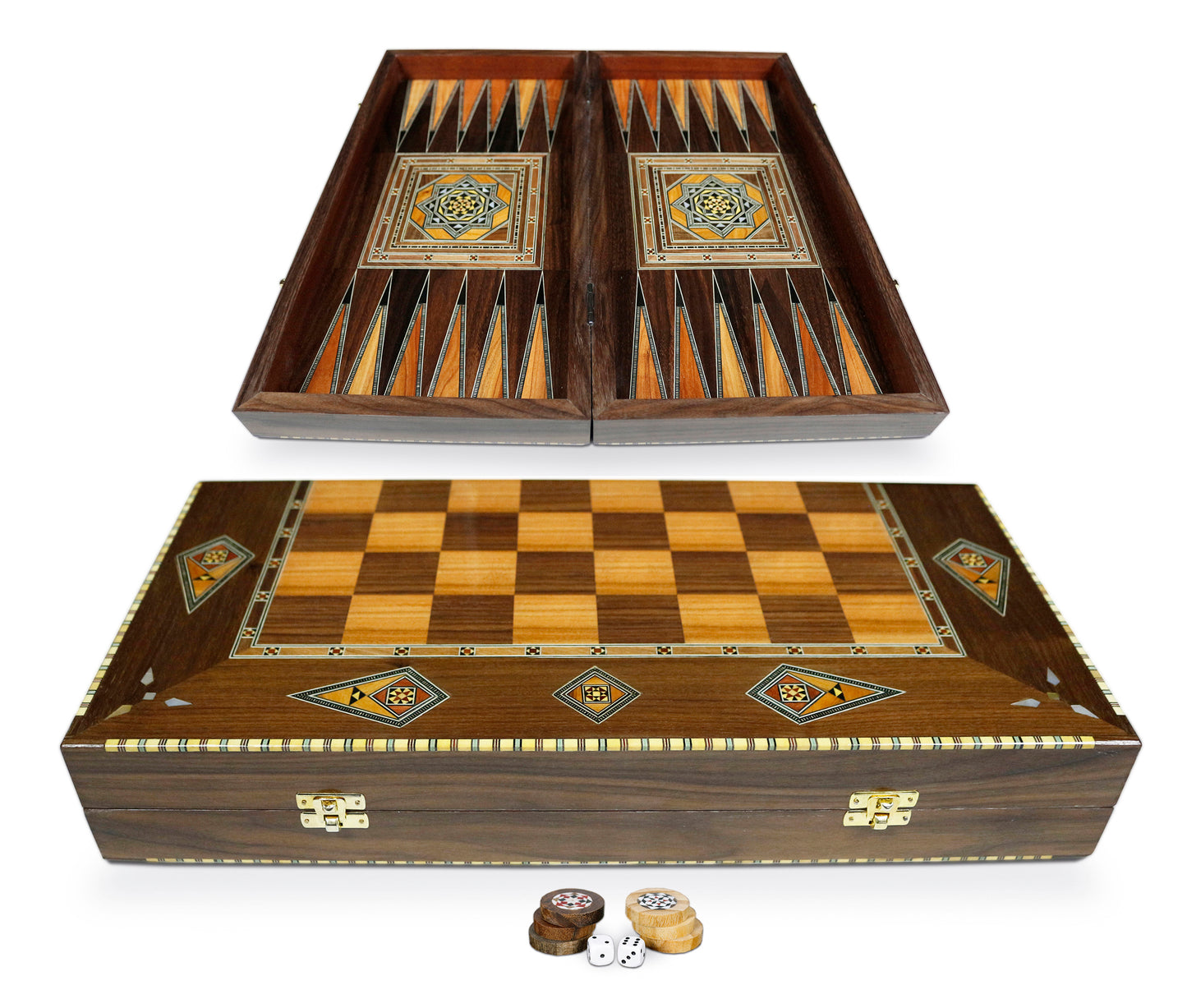 Holz Backgammon/Schach Brett BT507