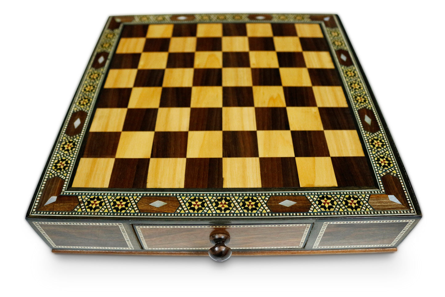 Holz Schach /Dame Brett  mit Schubladen   BM300
