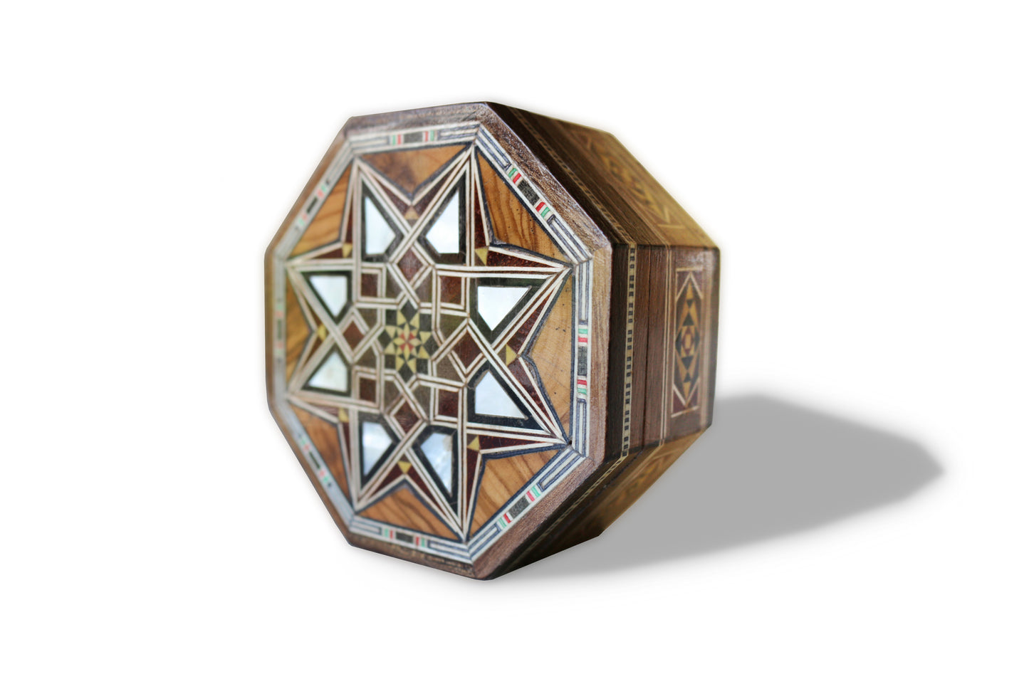 Neu Holz Mosaik Schatulle,Box,Kästchen, Damaskunst K 22-10