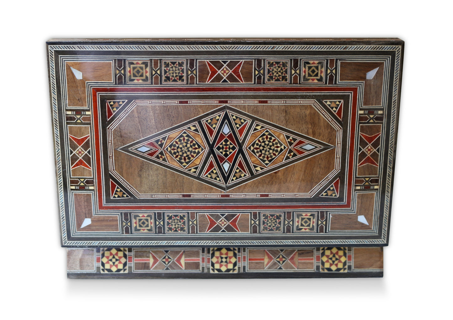 Neu Holz Mosaik Schatulle,Box,Kästchen, Damaskunst K 2-3-49