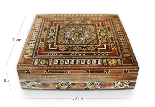 Neu Holz Mosaik Schatulle,Box,Kästchen, Damaskunst K 22-44