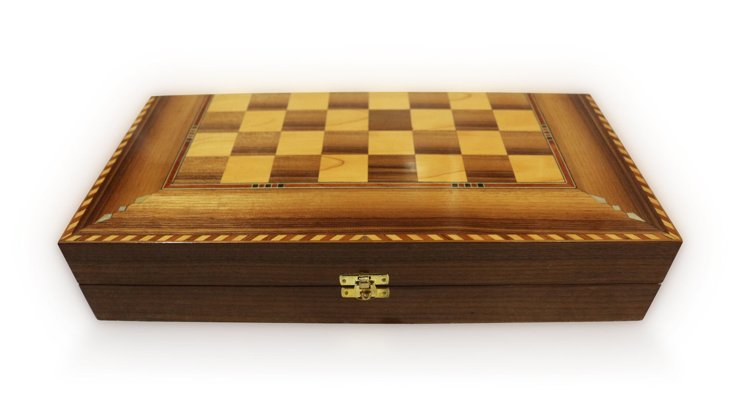 Neu 40 x 40 cm Holz Backgammon/Schachspiel/Dama Brett  K 6-1-40 mit 30 Holz Backgammon Steine - Damaskunst - [variant_title]-[option1]