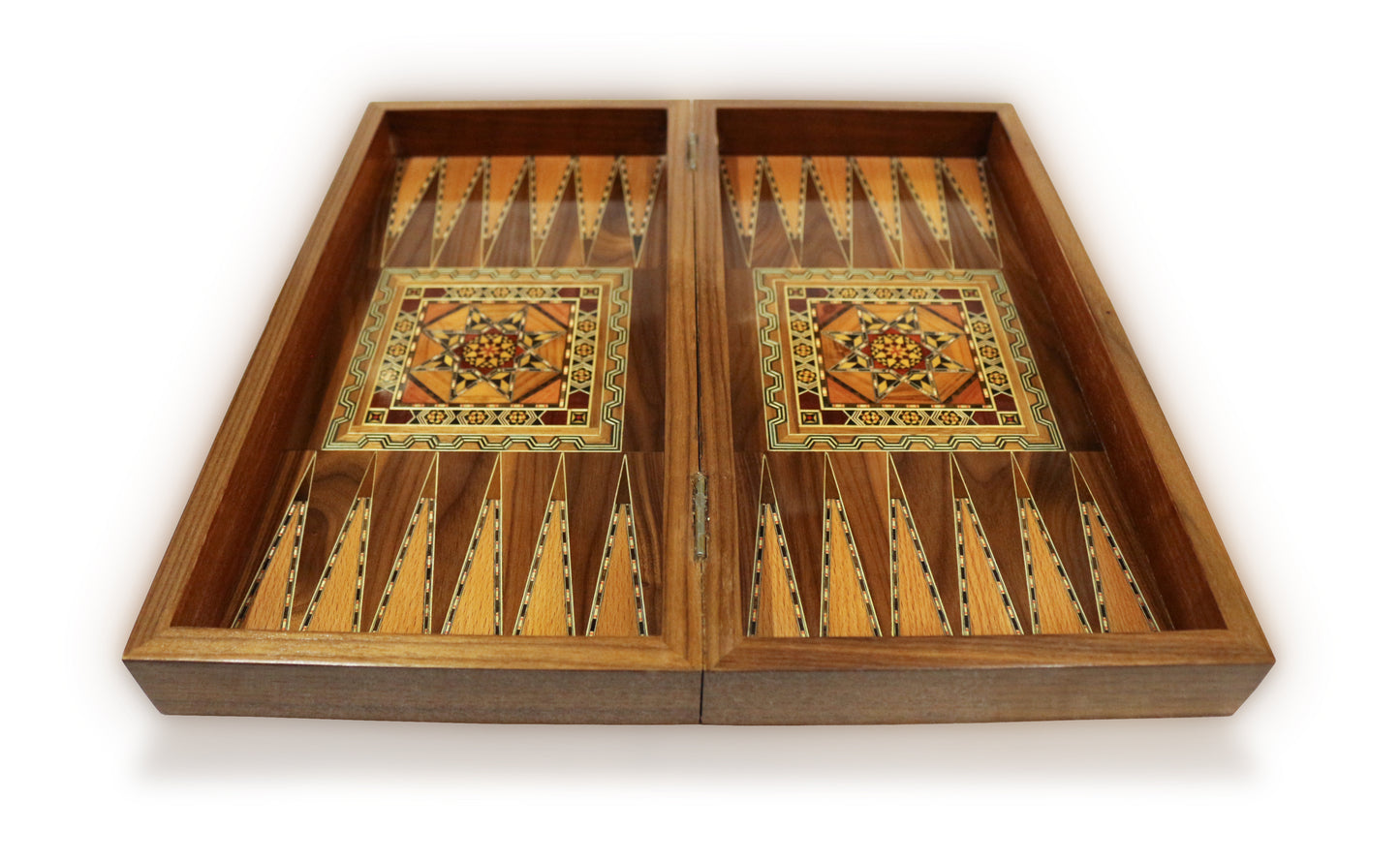 Neu 40 x 40 cm Holz Backgammon/Schachspiel/Dama Brett  K 6-1-40 mit 30 Holz Backgammon Steine - Damaskunst - [variant_title]-[option1]