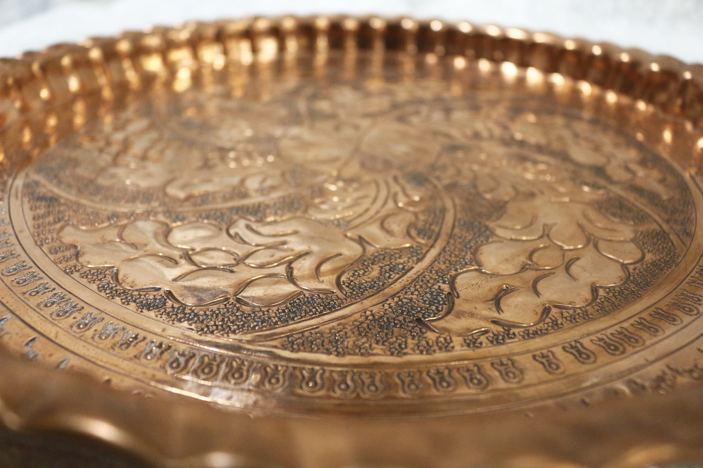 Orientalisch Tablett aus Kupfer,Handarbeit K 411