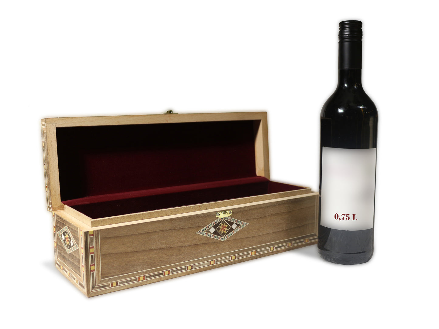 Geschenkverpackung Holzkiste,Aufbewahrung,Schatulle,Weinflaschen Box mit Schloss K 310