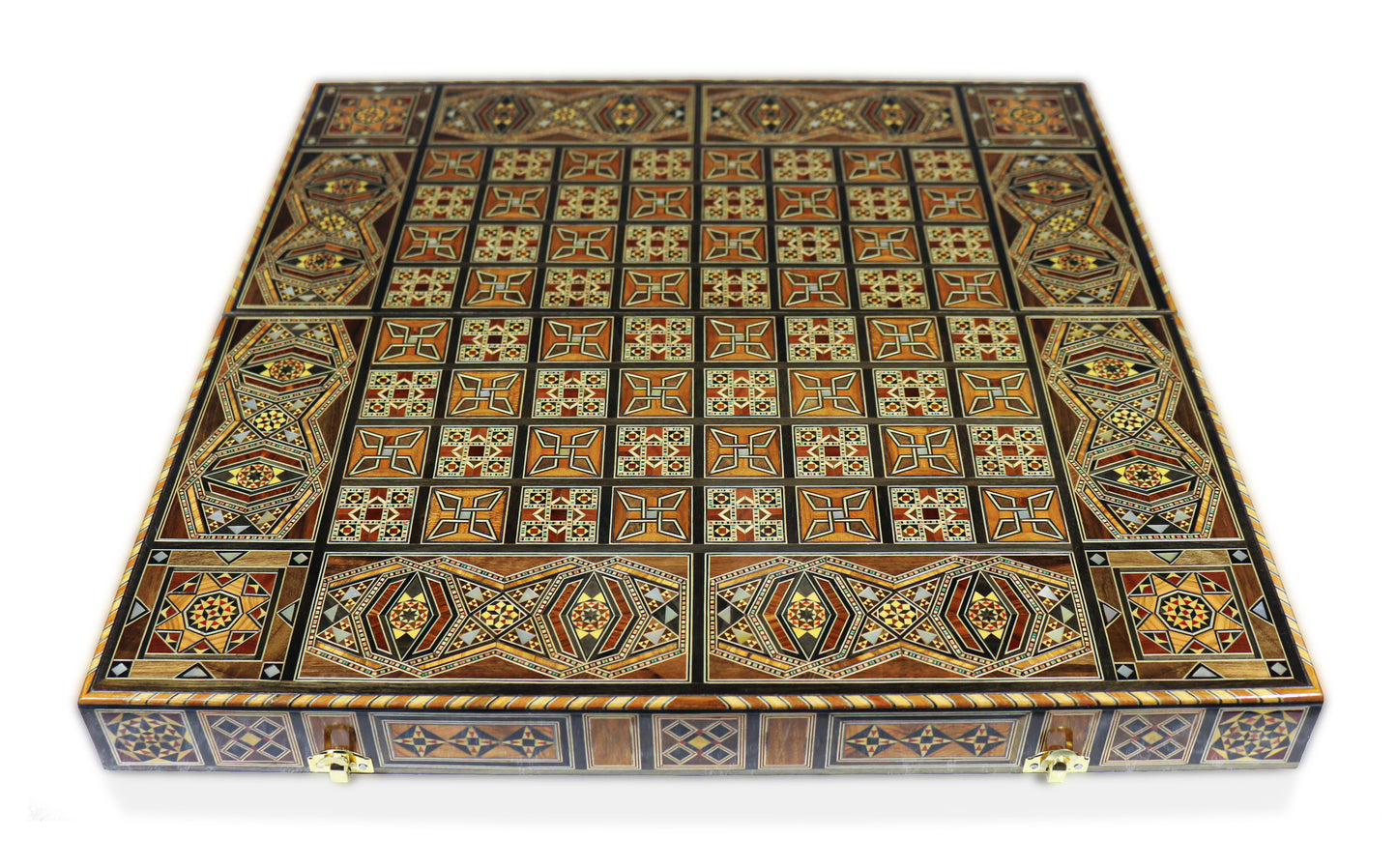 Neu 51,5 x 51,5 cm Holz Backgammon/Schachspiel/Dama Brett  K 6-2-54 mit Holz Backgammon Steine