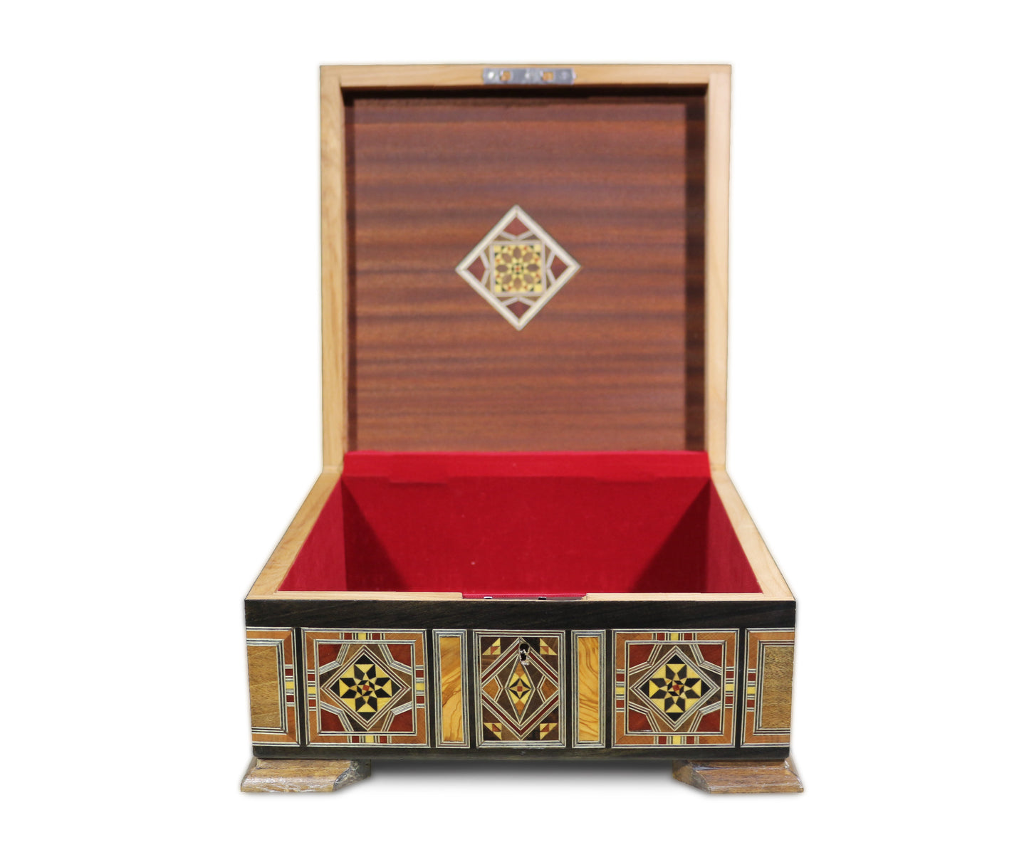 Neu Holz Mosaik Schatulle,Box,Kästchen, Damaskunst K 11-28