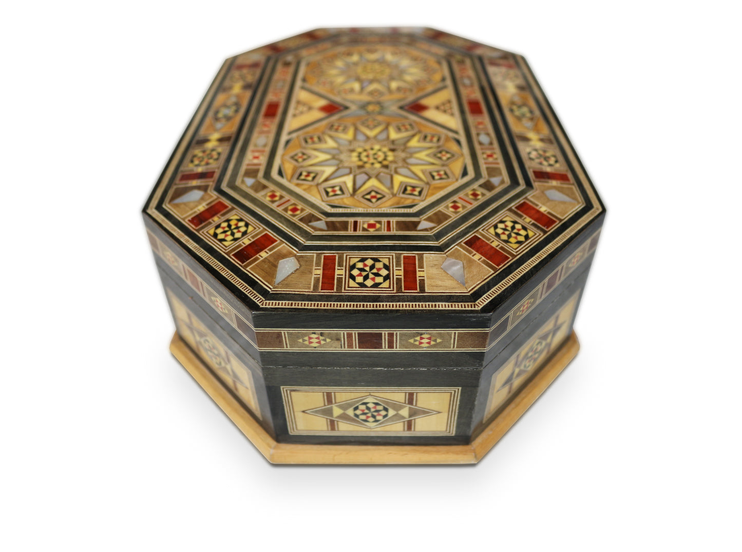 Neu abschließbare Holz Mosaik Schatulle,Box, mit Schmuck Unterteilung Damaskunst K30206U