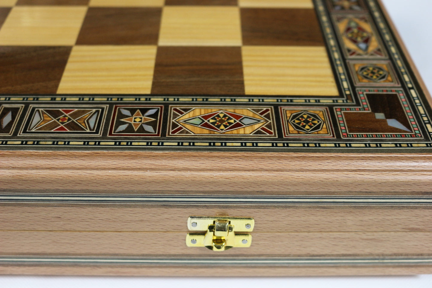 Holz Backgammon/Schach Brett inkl. Holz Steine&Figuren BK510 F