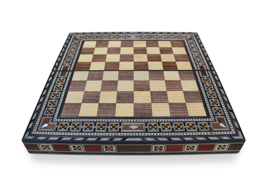 Holz Backgammon/Schach Brett inkl. Holz Steine BC312