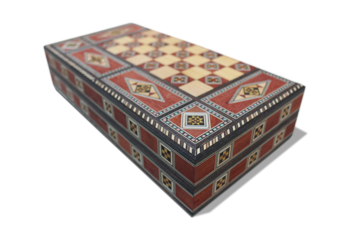 Holz Backgammon/Schach Brett inkl. Holz Steine BC311