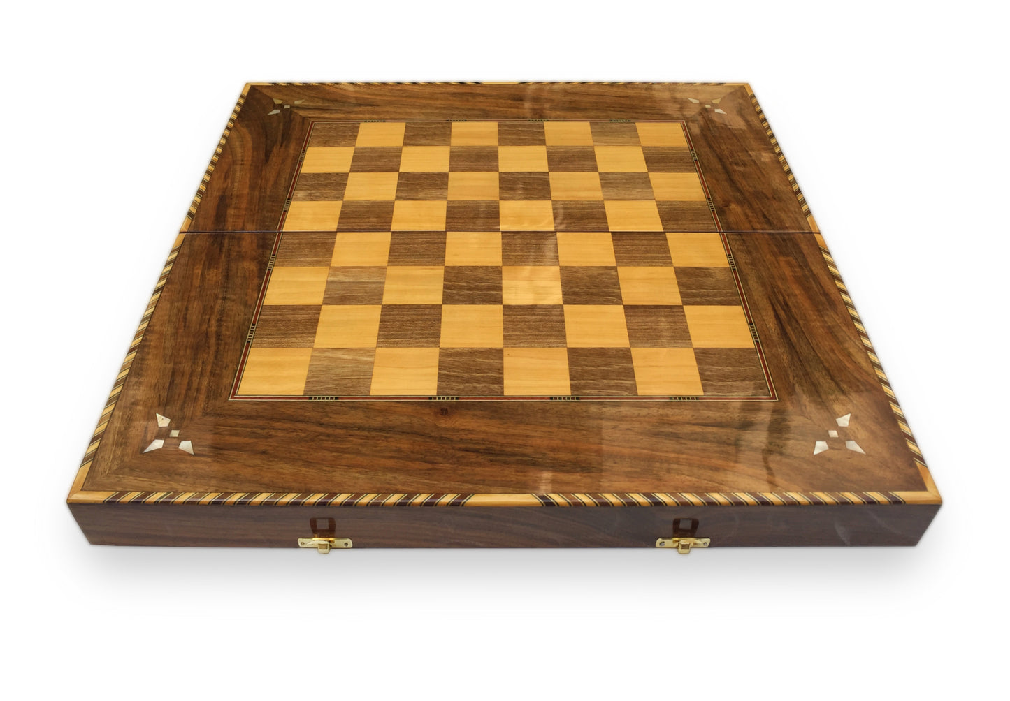 Holz Backgammon/Schach Brett inkl. Holz Steine BT504