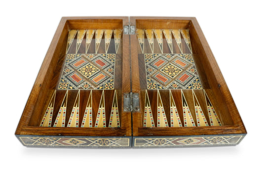 Neu 30 x 30 cm Holz Backgammon/Schachspiel/Dama Brett  BT 301 mit Holz Backgammon Steine