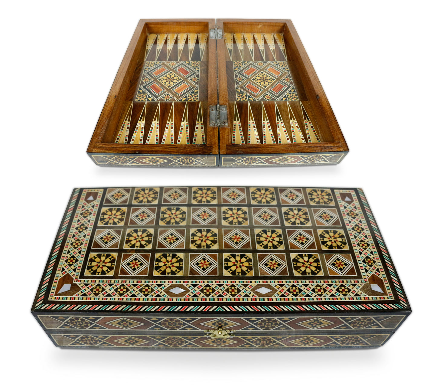 Neu 30 x 30 cm Holz Backgammon/Schachspiel/Dama Brett  BT 301 mit Holz Backgammon Steine