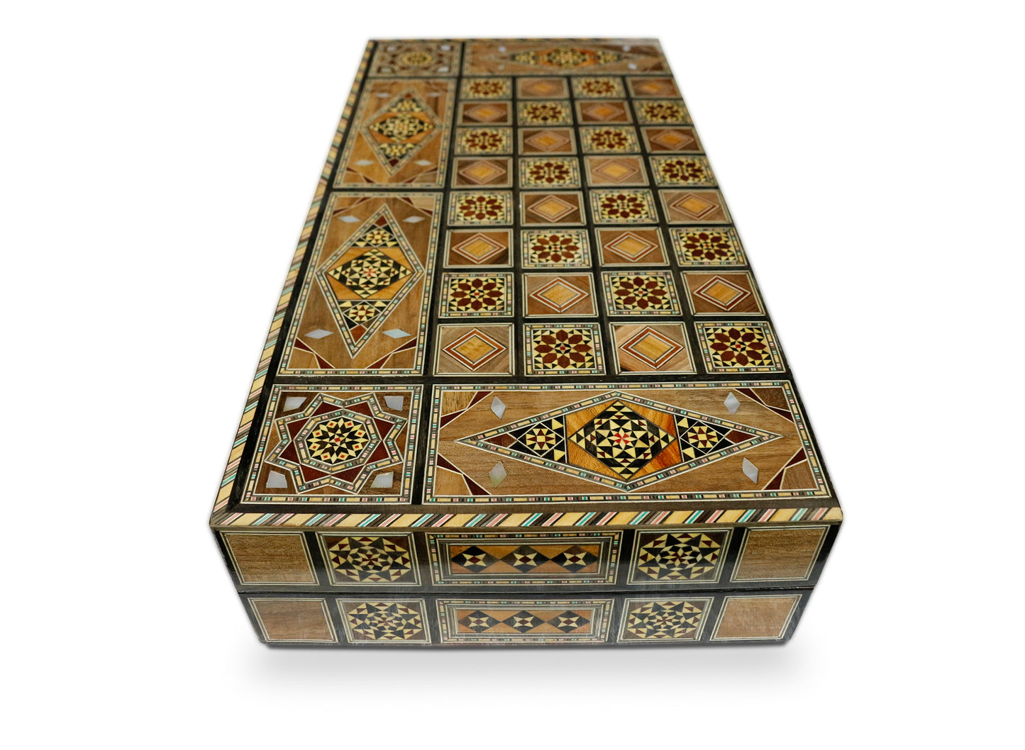 Holz Backgammon/Schach Brett inkl. Holz Steine BT502