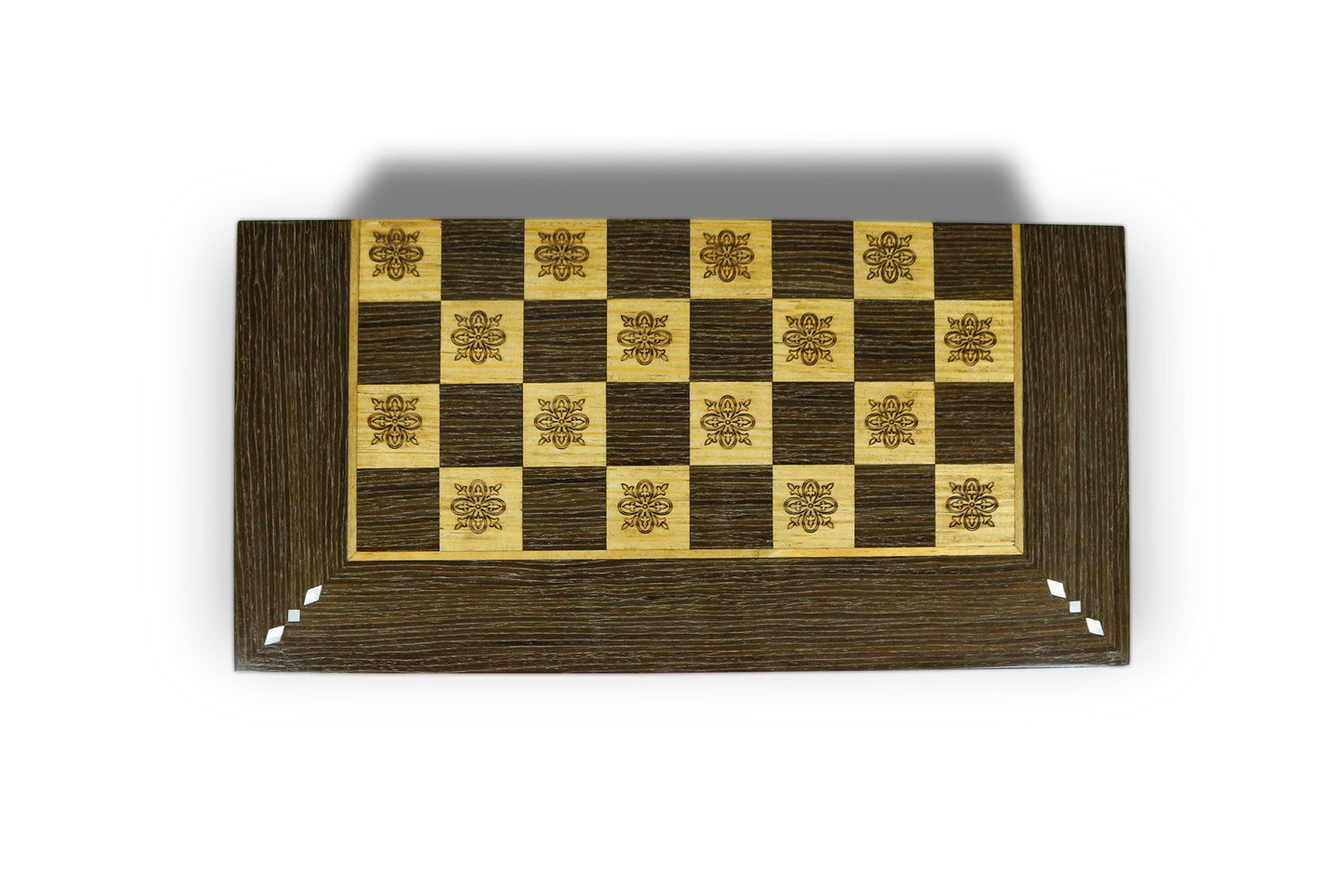 Holz Backgammon/Schach Brett inkl. Holz Steine BT506
