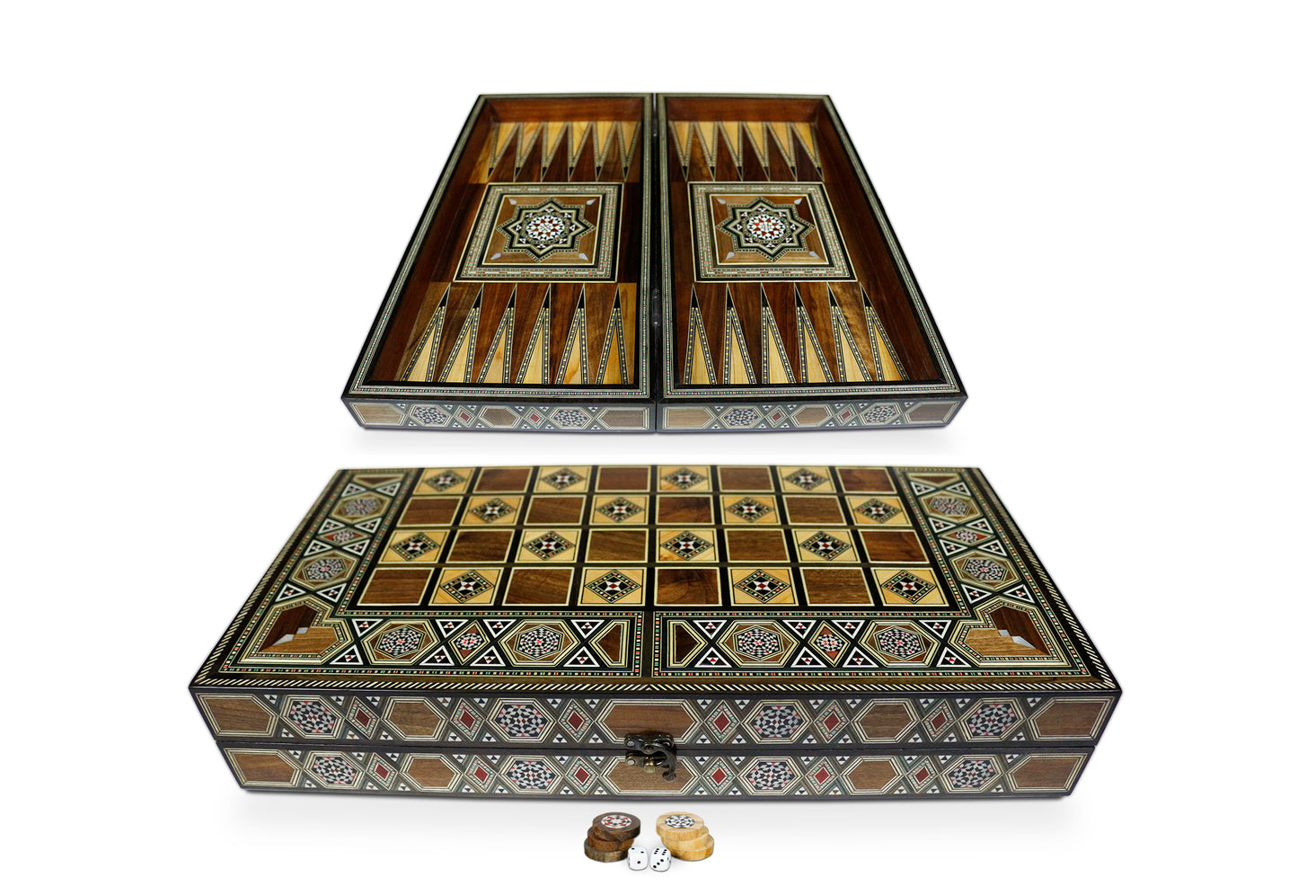 Holz Backgammon Brett/Schachkassette  BC511