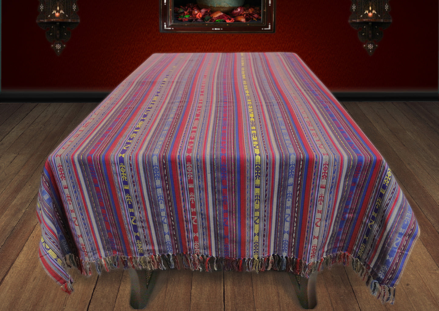 Farbenfrohe Tischdecken aus Baumwollemischung, Damesco Stoffe, Damaskunst TS 004